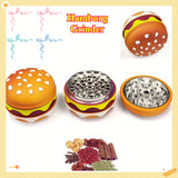 4-Layer Metal Burger Spice Herb Grinder, Creative Cute Burger Manual Tobacco Crusher, Suitable for Kitchen Daily Use, Great Xmas Christmas Day Gifts Idea Gift for Women Men Friend