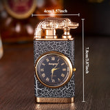 1PC New Creative Metal Windproof Crocodile Lighter Blue Flame Butane Gas Quartz Dial Lighter Turbo Torch Direct Charge Men's Gift