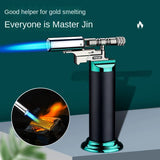 Professional Kitchen Butane Torch Lighter Powerful Windproof Blue Flame Jet Lighter Multi-Purpose Blow Torch Lighters For Outdoor Barbecue Cooking Soldering Refillable Metal Welding Gun (No Gas)