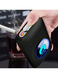 Lafagiet 19PCS Kapazität Zigarettenetui mit USB elektrisches Feuerzeug für 84mm normale Größe, LED-Bildschirm, Rose rot magnetische Art Zigarettenschachtel Lagerung Geschenke für und Frauen Cool Zigarettenhalter