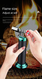 Professional Kitchen Butane Torch Lighter Powerful Windproof Blue Flame Jet Lighter Multi-Purpose Blow Torch Lighters For Outdoor Barbecue Cooking Soldering Refillable Metal Welding Gun (No Gas)
