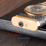 1PC New Creative Metal Windproof Crocodile Lighter Blue Flame Butane Gas Quartz Dial Lighter Turbo Torch Direct Charge Men's Gift