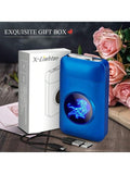 Lafagiet 19PCS Kapazität Zigarettenetui mit USB elektrisches Feuerzeug für 84mm normale Größe, LED-Bildschirm, Rose rot magnetische Art Zigarettenschachtel Lagerung Geschenke für und Frauen Cool Zigarettenhalter