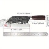 1pc Meat Cleaver Knife, Heavy Duty Kitchen Chef Knife with Hand Forged High Carbon Steel, Non-slip Solid Wood handle for Chopping Bones