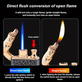 1PC New Creative Metal Windproof Crocodile Lighter Blue Flame Butane Gas Quartz Dial Lighter Turbo Torch Direct Charge Men's Gift