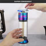 5-In-1 Rainbow Alluminum Metal Manual Spice Grinder With A Foldable Hand Crank, With Cone Londer, Multifunctional Joint Rolling Machine, Cleaning Brush, Easy To Push Button