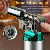 Professional Kitchen Butane Torch Lighter Powerful Windproof Blue Flame Jet Lighter Multi-Purpose Blow Torch Lighters For Outdoor Barbecue Cooking Soldering Refillable Metal Welding Gun (No Gas)