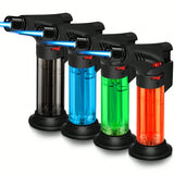 4 Pieces/Set Gas Butane Torch Lighter, Powerful Windproof Jet Flame Lighters, Butane Gas Refill, With Safety Lock, Mini Torch Lighters For Candle, Kitchen, Outdoor BBQ Camping Stove Firework (Gas Not Included)