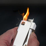 1PC Retro Trench Lighter, Classic Soft Flame Lighter, Mechanical Press Ignition Kerosene Oil Lighter, Heavy-Duty Old-Fashioned Lighter With Gift Box, Men's Exquisite Christmas Gifts Ideas Father's Day Gift For Men Dad