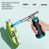 Professional Kitchen Butane Torch Lighter Powerful Windproof Blue Flame Jet Lighter Multi-Purpose Blow Torch Lighters For Outdoor Barbecue Cooking Soldering Refillable Metal Welding Gun (No Gas)