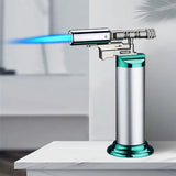 Professional Kitchen Butane Torch Lighter Powerful Windproof Blue Flame Jet Lighter Multi-Purpose Blow Torch Lighters For Outdoor Barbecue Cooking Soldering Refillable Metal Welding Gun (No Gas)