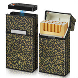 Classic Retro Full Pack Cigarette Case With USB Coil Lighter Suitable For 100's 100mm King Size Cigarettes Moisture-Proof Pressure Resistant Cigarette Storage Box Men's Women's Cigarette Accessories Christmas Gift Commemorative Day Gift Father's Day Gift