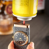 1PC New Creative Metal Windproof Crocodile Lighter Blue Flame Butane Gas Quartz Dial Lighter Turbo Torch Direct Charge Men's Gift