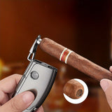 Dual Jet Flame Lighter With Pounch, Multifunctional Butane Torch Lighter, Visible Gas Tank, Classic Windproof Refillable Gas Lighter Gifts For Men Dad Birthday Gifts (Excluding Butane)