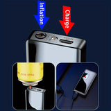 1PC 2-In-1 Blue Jet Flame & Electronic Arc Lighter, Windproof Refillable Butane Gas Torch Lighter, Touch  Ignition Charging Electric Plamsa Lighter USB Rechargeable, With Gift Box Father's Day Gift For Men Dad (Without Gas)