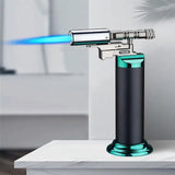 Professional Kitchen Butane Torch Lighter Powerful Windproof Blue Flame Jet Lighter Multi-Purpose Blow Torch Lighters For Outdoor Barbecue Cooking Soldering Refillable Metal Welding Gun (No Gas)