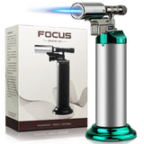 Professional Kitchen Butane Torch Lighter Powerful Windproof Blue Flame Jet Lighter Multi-Purpose Blow Torch Lighters For Outdoor Barbecue Cooking Soldering Refillable Metal Welding Gun (No Gas)