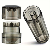 1 Pc Black Mini Manual Plastic Spice Herb Grinder With Cone Holder, 3-Layer Cone Roller