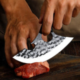 2PCS Multifunctional Small Machete Set With Leather Knife Cover, Ergonomic Handle, Meat Cleaver, Boning Knife, Camping Knife, For Camping, Hiking, Barbecue, Outdoor Activities, Gifts Ideas For Men And Women