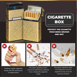 Classic Retro Full Pack Cigarette Case With USB Coil Lighter Suitable For 100's 100mm King Size Cigarettes Moisture-Proof Pressure Resistant Cigarette Storage Box Men's Women's Cigarette Accessories Christmas Gift Commemorative Day Gift Father's Day Gift