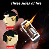 1PC Retro Trench Lighter, Classic Soft Flame Lighter, Mechanical Press Ignition Kerosene Oil Lighter, Heavy-Duty Old-Fashioned Lighter With Gift Box, Men's Exquisite Christmas Gifts Ideas Father's Day Gift For Men Dad