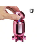 1pc 4-Layer Missile Shape Tobacco Grinder,  1.5" Inches Cute Aluminum Alloy Spice Grinder, 40mm Cigarette Herb Metal Manual Grinder, Kitchen Accessories With Cleaning Brush For Kitchen