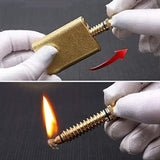 1pc Lighter Permanent Match, Copper Vintage Trench Lighters, Creative Auto Fire Starter, Reusable Forever Matches, Unique Birthday Gift For Men Dad Husband