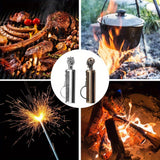 2 Pcs/Set Waterproof Permanent Lighters Flint Match Igniters Permanent Match Striking Set Can Be Reused 10000 Times For Emergency Igniters Suitable For Outdoor Camping Father's Day Gift For Men Dad