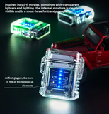 Rechargeable Dual Arc Plasma Lighter - Windproof, IP56 Water Resistant, COB Light, Futuristic Mech Design Gift Box for Men Women Birthday Father's Day