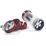 5-In-1 Rainbow Alluminum Metal Manual Spice Grinder With A Foldable Hand Crank, With Cone Londer, Multifunctional Joint Rolling Machine, Cleaning Brush, Easy To Push Button