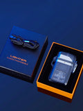 Single USB Rechargeable Plasma Lighter, Waterproof & Windproof Arc Lighter with LED Power Display, Transparent Durable Case for Kitchen, Gas Stove, Candles, BBQ, Camping