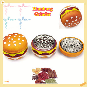 4-Layer Metal Burger Spice Herb Grinder, Creative Cute Burger Manual Tobacco Crusher, Suitable for Kitchen Daily Use, Great Xmas Christmas Day Gifts Idea Gift for Women Men Friend