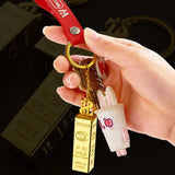 5PCS Gold Bar Permanent Matches | Cool Keychain Lighters For Father's Day Christmas Birthday Gift, Gold Pendant Matches Golden Brick Permanent Match Sticks, 10000 Times Reusable Keychain Matches Portable Suitable For Outdoor Camping, Hiking, Daily Use