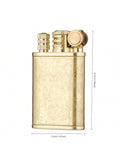 1PC Antique Style Kerosene Oil Lighter, Pure Copper Permanent Match Striker, Refillable Kerosene Oil Lighter With Grinding Wheel Outdoor Fire Starter Flint Strikers Waterproof Matchstick Metal Lighter, Perfect For Outdoor Camping, Survival, Hiking, Birthd