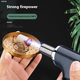 Powerful Windproof Blue Flame Kitchen Torch Lighter Jet Flame Lighter Refillable Butane Gas Lighter Adjustable Flame With Safety Lock Suitable For Outdoor Barbecue Cooking Kitchen Baking, Metal Welding Gun Camping Equipment (No Gas)