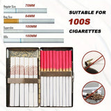 2-In-1 Vintage Metal Cigarette Case With USB Rechargeable Electric Electronic Plasma Lighter, Tobacco Box With Sturdy Double Sided Spring Clip Open Pocket Smell-Proof Cigarette Holder Birthday Christmas Gifts For Men Women Dad Him Her