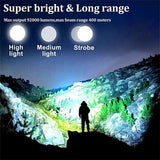 Rechargeable Flashlights High Lumens-Super Bright 3 Modes Zoomable Type C Chargeable LED Tactical Flashlights Waterproof Flash Lights for Emergency Home Camping Hiking Outdoor Gift Box Packaging