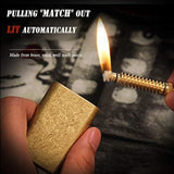 1pc Lighter Permanent Match, Copper Vintage Trench Lighters, Creative Auto Fire Starter, Reusable Forever Matches, Unique Birthday Gift For Men Dad Husband