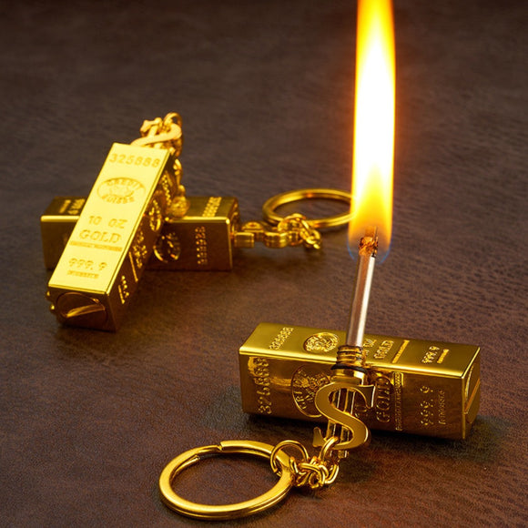3 Pcs/Set Golden Brick Permanent Match Lighter, Reusable 10,000 Times Keychain Matches Strikers Lighters, Portable, Suitable For Outdoor Camping, Hiking, Daily Use, Father's Christmas Birthday Day Gift