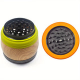 Cute Mushroom Zinc Alloy Metal Spice Grinder, 4 Layers Tobacco Grinder, Portable Stylish Wood Like Spice Grinder, Come With Cleaning Brush, Cone Holder Tubes, 5-In-1 Gift For Women Men