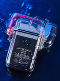 Single USB Rechargeable Plasma Lighter, Waterproof & Windproof Arc Lighter with LED Power Display, Transparent Durable Case for Kitchen, Gas Stove, Candles, BBQ, Camping