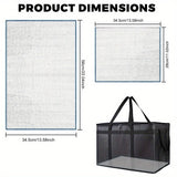 2pcs/Set XXXL Large Black Insulated Food Delivery Bag L23xW14*H15" With Removable Hard Bottom Board For Catering Grocery, Doordash, Picnic