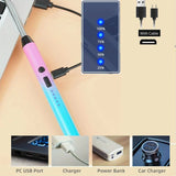 3PCS 360° Rotation Flexible Neck Plasma Lighter Windproof Flameless USB Rechargeable Lighter With LED Power Display Long Electric Electronic Lighter For Candle Gas Stove Ignition Firework