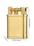 1PC Retro Style Kerosene Oil Trench Lighter, Antique Copper Permanent Match Striker, Refillable Kerosene Oil Lighter With Grinding Wheel Outdoor Fire Starter Flint Strikers Waterproof Matchstick Metal Lighter, Perfect For Outdoor Camping, Survival, Hiking