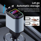Retractable Car Charger, No Entanglement Required Fast Charging Dual USB Ports Compact Car Phone Charger With LED Light For Travel, Universal Compatible All Phones