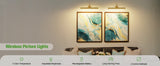 1PC Picture Light For Wall, 4000mAh Rechargeable Wireless Remote, 13'' Dimmable Magnetic LED Art Display Light With 3 Color Temperatures,Wall Light with Swing Arm For Gallery, Living Room, Bedroom, Hallway