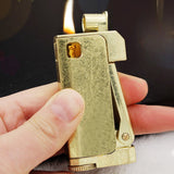 1PC Retro Trench Lighter, Classic Soft Flame Lighter, Mechanical Press Ignition Kerosene Oil Lighter, Heavy-Duty Old-Fashioned Lighter With Gift Box, Men's Exquisite Christmas Gifts Ideas Father's Day Gift For Men Dad