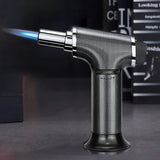 Powerful Windproof Blue Flame Kitchen Torch Lighter Jet Flame Lighter Refillable Butane Gas Lighter Adjustable Flame With Safety Lock Suitable For Outdoor Barbecue Cooking Kitchen Baking, Metal Welding Gun Camping Equipment (No Gas)