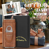 Cigarette Case, 3pcs Holder, Cigarettes Travel Case, Cedar Lined, Leather Made Cigarette Humidor With Stainless Cutter, Christmas Gift For Men Dad
