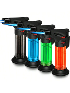 4 Pieces/Set Gas Butane Torch Lighter, Powerful Windproof Jet Flame Lighters, Butane Gas Refill, With Safety Lock, Mini Torch Lighters For Candle, Kitchen, Outdoor BBQ Camping Stove Firework (Gas Not Included)
